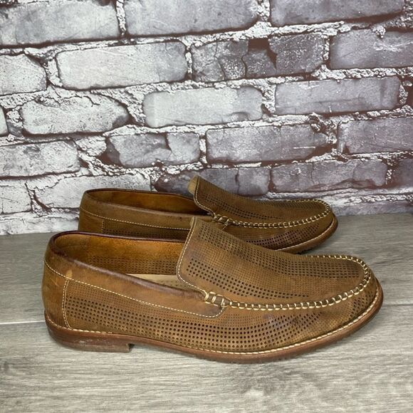 Tommy Bahama Felton Tan Brown Leather Perforated Casual Loafers Men 11M US/44EU main image 13